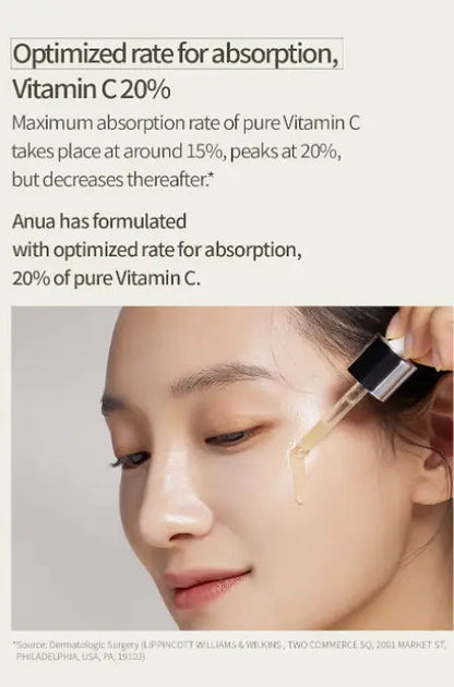 Anua Green Lemon Vitamin C Serum with Vitamin E, Hyaluronic & Ferulic Acid 0.67 fl.oz / 20ml