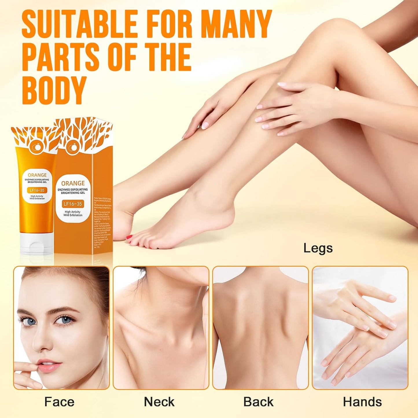 🍊 Orange Enzyme Exfoliating Gel – Instantly Removes Dead Skin & Reveals Glowing Skin