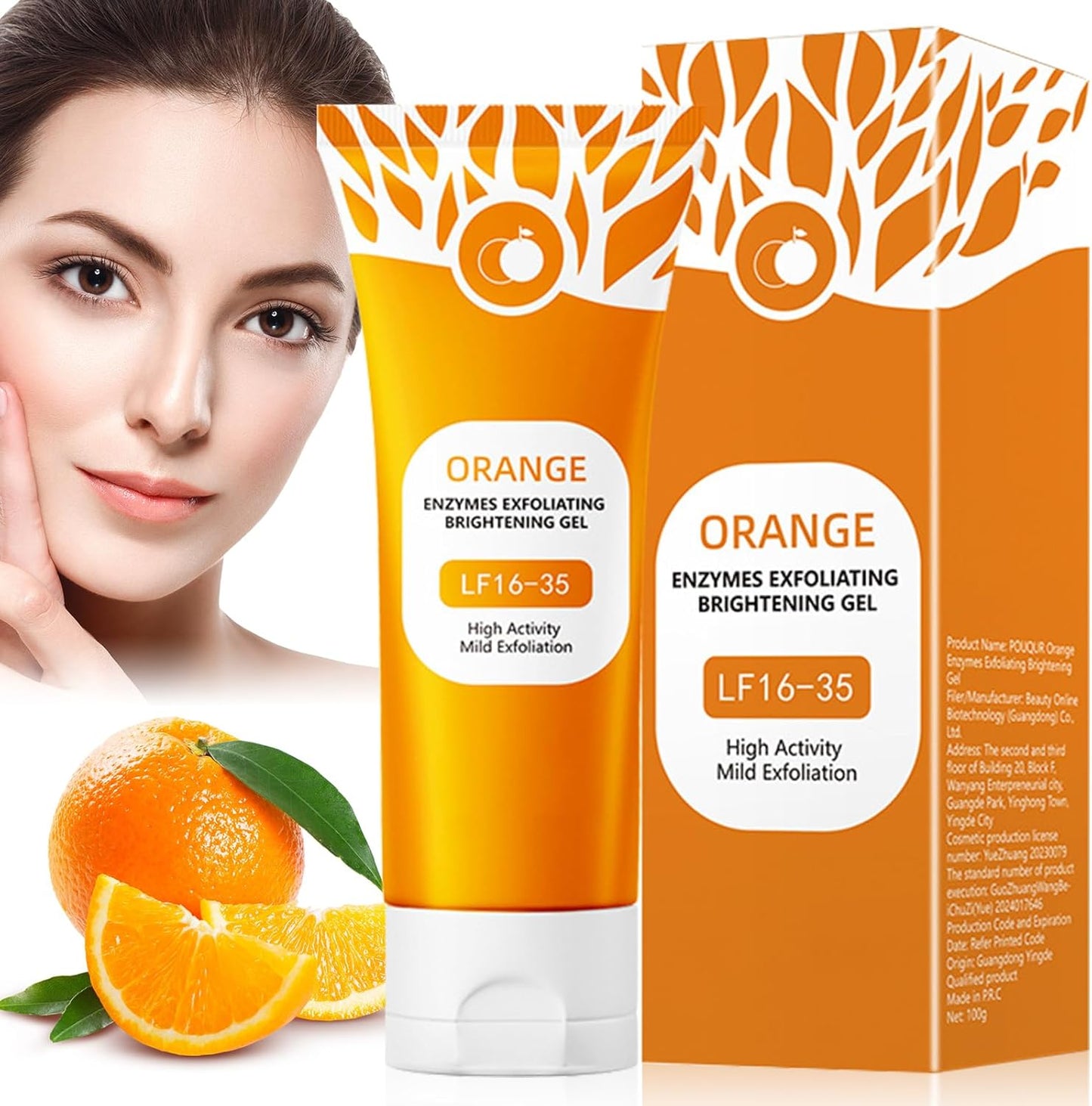 🍊 Orange Enzyme Exfoliating Gel – Instantly Removes Dead Skin & Reveals Glowing Skin
