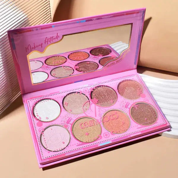 8-Color Highlighter – Kevin and Coco 8-Color Magic Shining Highlighter Palette | Clari.com.pk