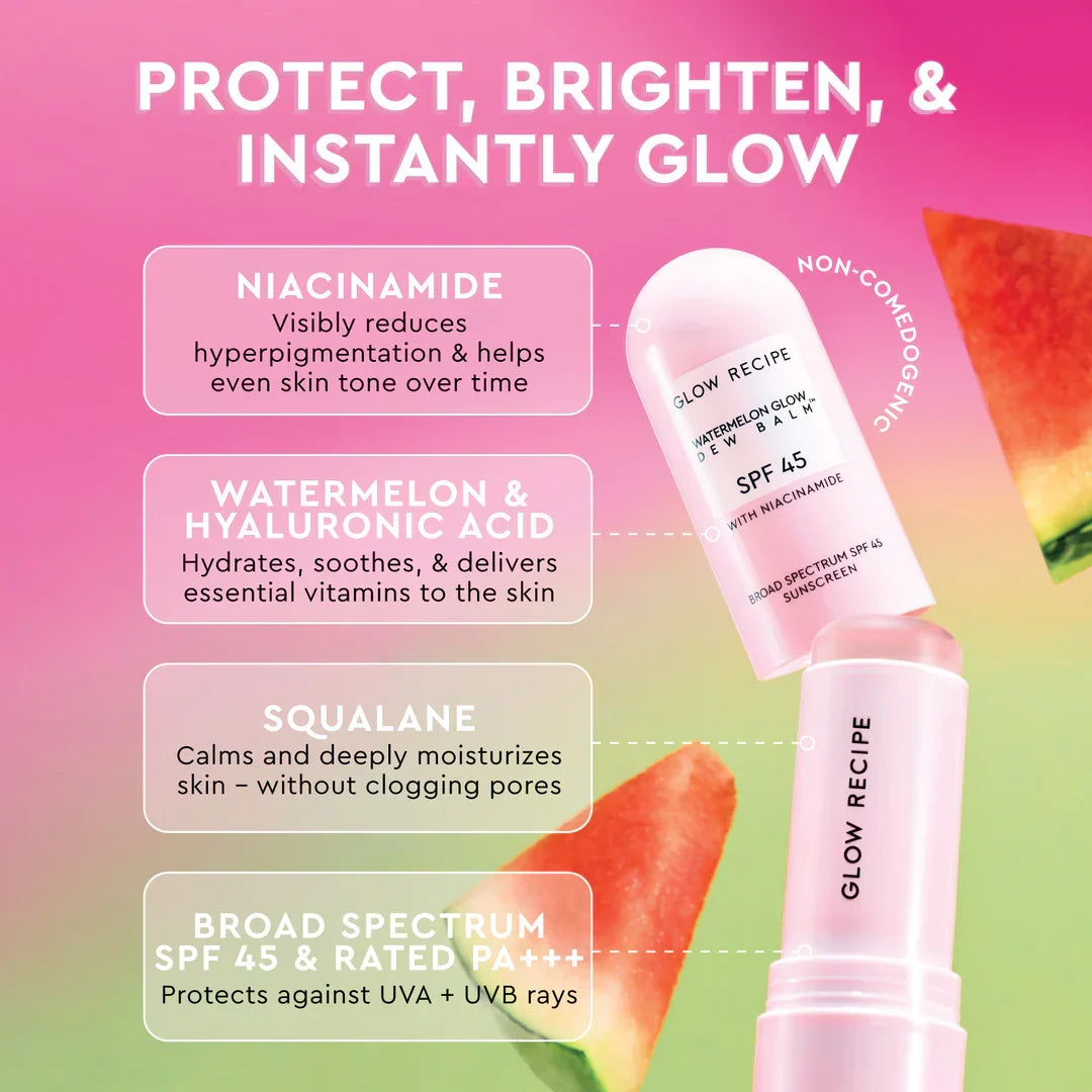 Glow Recipe – Watermelon Glow Niacinamide Dew Balm Face Sunscreen Stick SPF 45