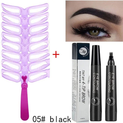 8 Pairs Reusable Eyebrow Stencils Kit