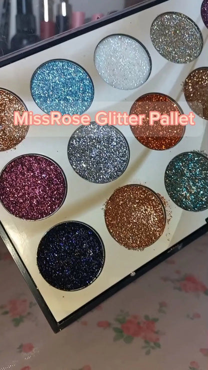 MISS ROSE 18-Color Sequin Glitter Eyeshadow